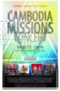 Cambodia Missions Concert @ CrossPoint Community Church | Idaho Falls | Idaho | United States