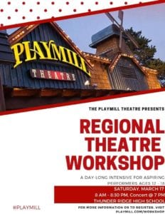 Playmill Theatre Regional Workshop @ Thunder Ridge High School | Idaho Falls | Idaho | United States