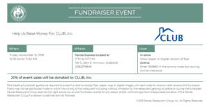 Fundraiser Event for CLUB, Inc. @ Panda Express
