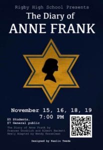 Rigby High School Presents The Diary of Anne Frank @ Rigby High School Auditorium