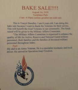 Bake Sale to benefit local Veterans @ Tautphaus Park