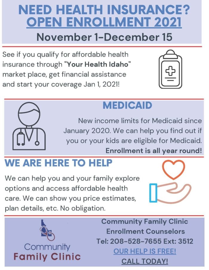 Open Enrollment for Lowcost Insurance through Your Health Idaho