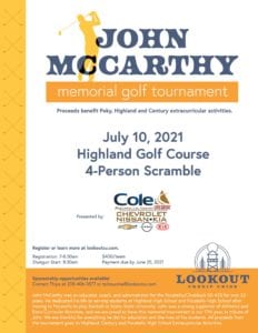 17th Annual John McCarthy Golf Tournament @ Highland Golf Course