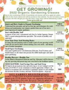 Idaho Falls Community Garden Winter Classes @ zoom
