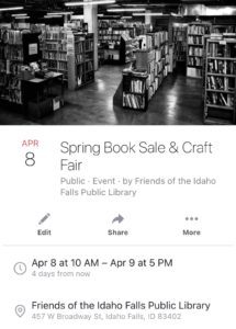 Spring Book Sale & Craft Fair @ Idaho Falls Public Library