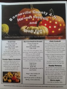 Bonneville County 4-H Fall Festival and Craft Fair @ Bonneville County Fairgrounds