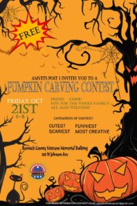 Amvets 2nd Annual Pumpkin Carving Contest @ Bannock County Veterans Memorial Building