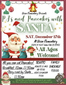 P. J. ‘s and Pancakes with Santa @ Ucon Elementary