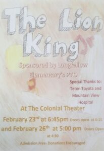 “Lion King Jr.” presented by Longfellow Elementary @ Colonial Theater